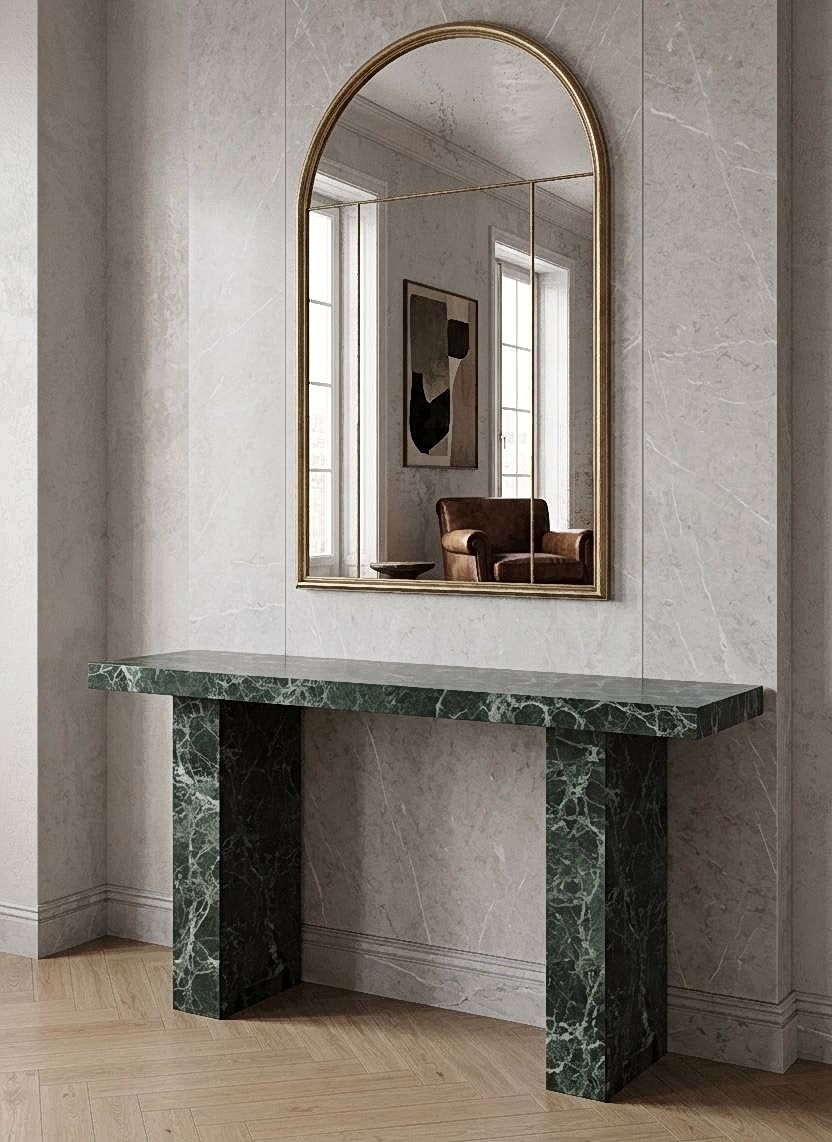 Natural Ish Green Marble Console Table