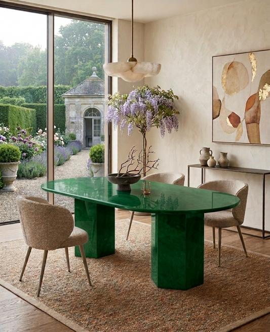 Natural Green Marble Dining Table