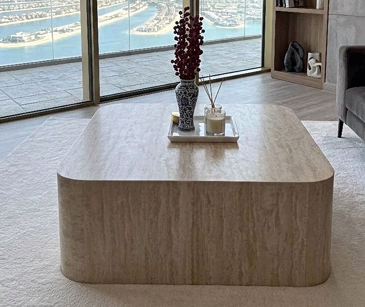 Travertine Filled Coffee Table