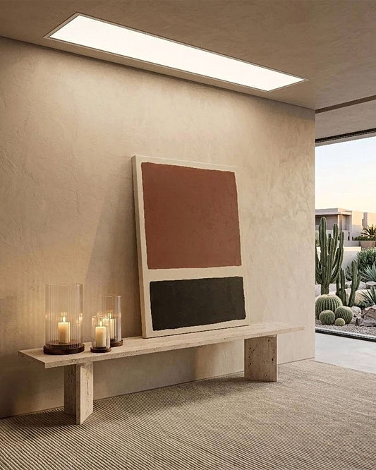 Natural Unfilled Travertine TV Unit