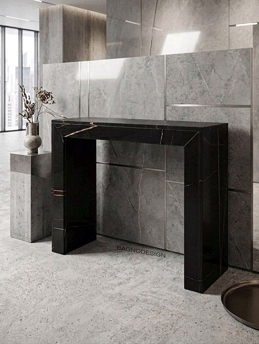 Black Marqina Marble Console Table