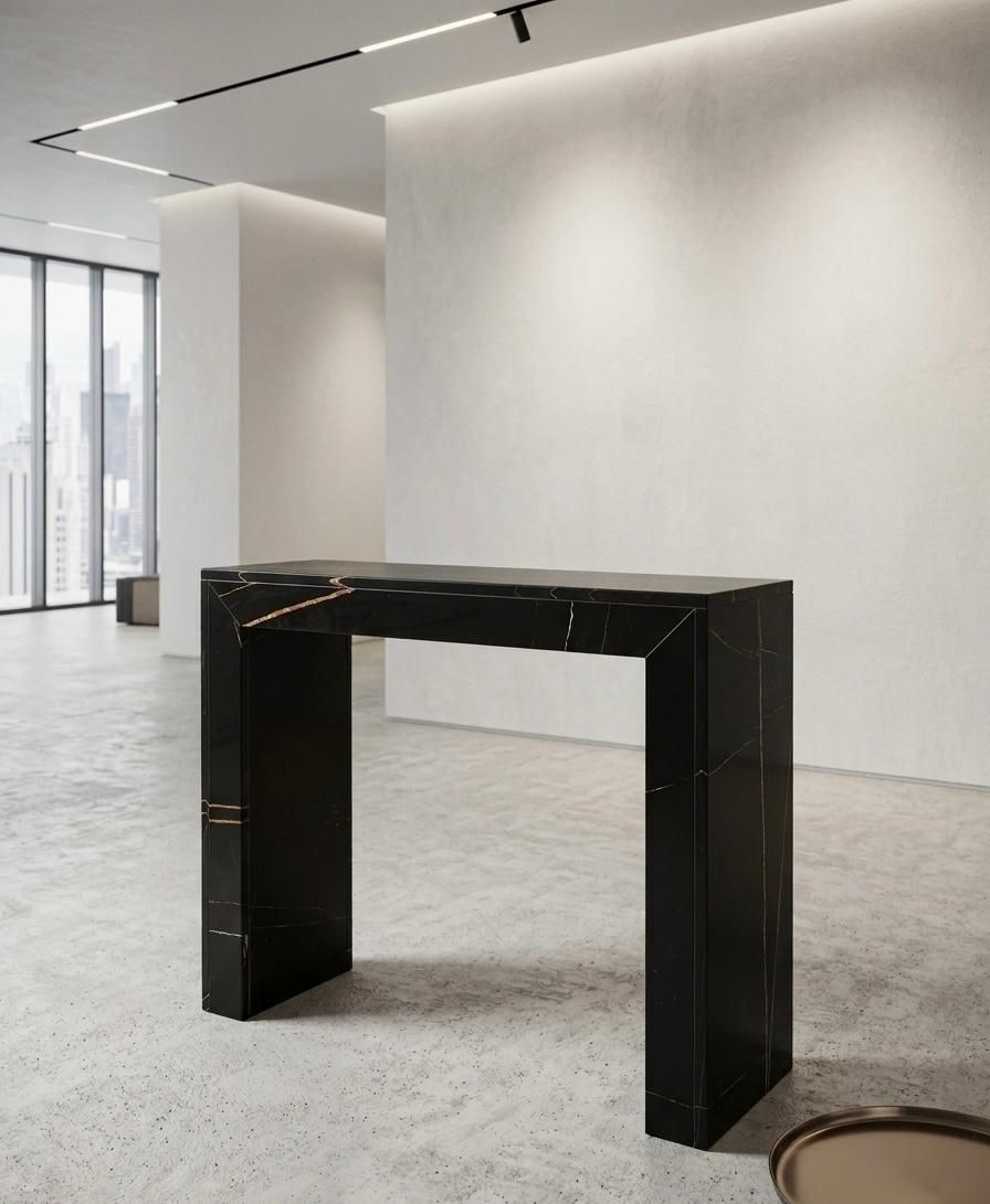 Black Marqina Marble Console Table