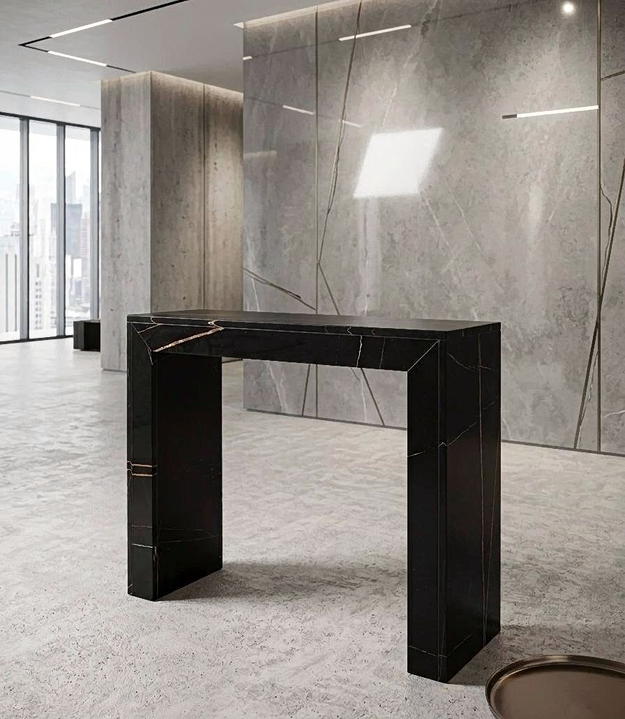 Black Marqina Marble Console Table