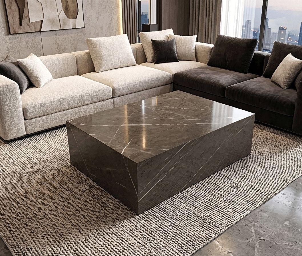 Natural Armani Grey Marble Rectangular Coffee Table