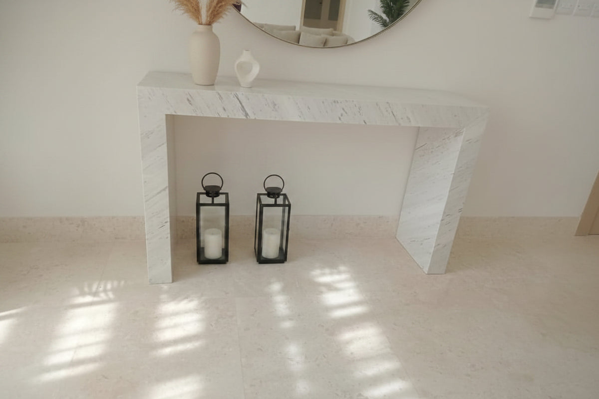 Natural White Marble Console Table