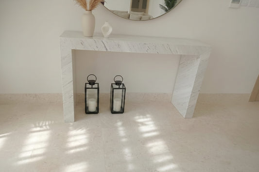 Natural White Marble Console Table